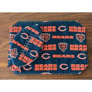 Handmade Quilted Chicago Bears Snack Mats and Potholders Fan Football